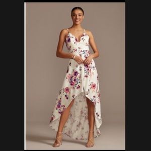 Never worn David’s Bridal high low floral dress